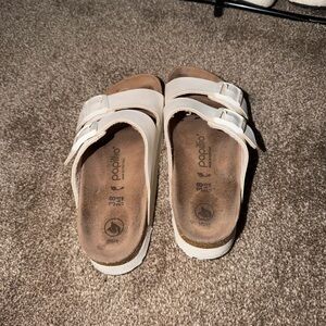 Papillio/Birkenstock Cream Double Strap Sandals
